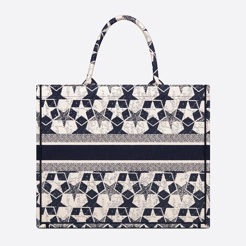 Dior Book Tote Etoile Motif Canvas Blue White - Image 3