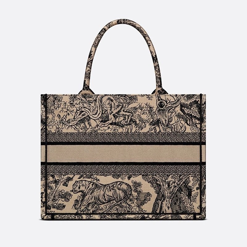 Dior Book Tote Toile De Jouy Motif Canvas Beige - Image 3