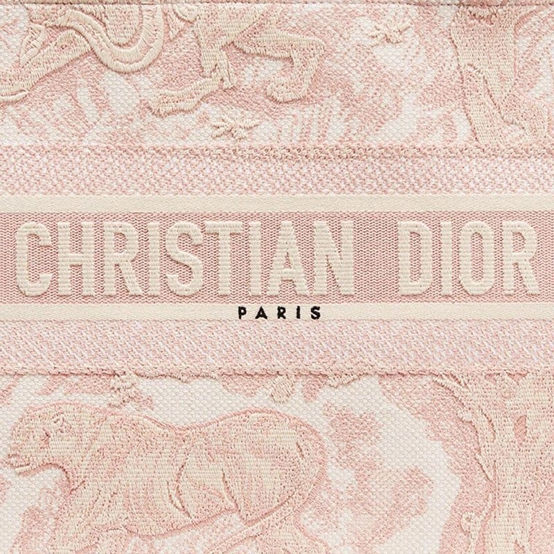 Dior Book Tote Toile De Jouy Motif Canvas Pink - Image 4