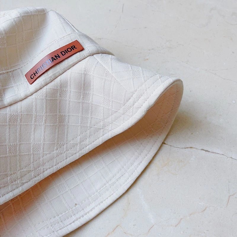 Dior Bucket Hat Cannage Motif Cotton White - Image 3