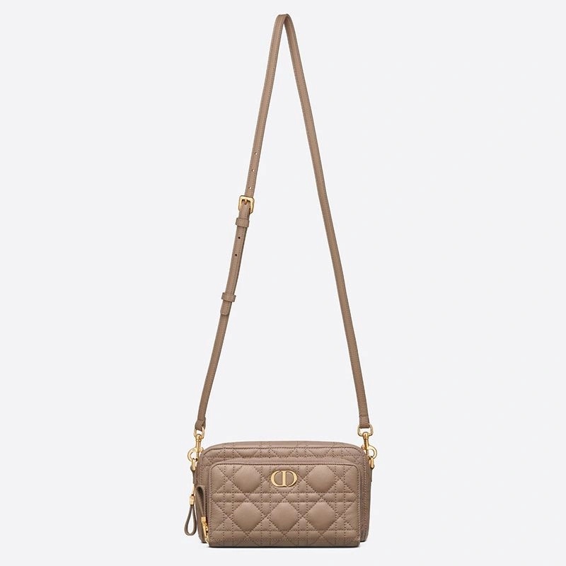 Dior Caro Double Pouch Cannage Calfskin Apricot - Image 3