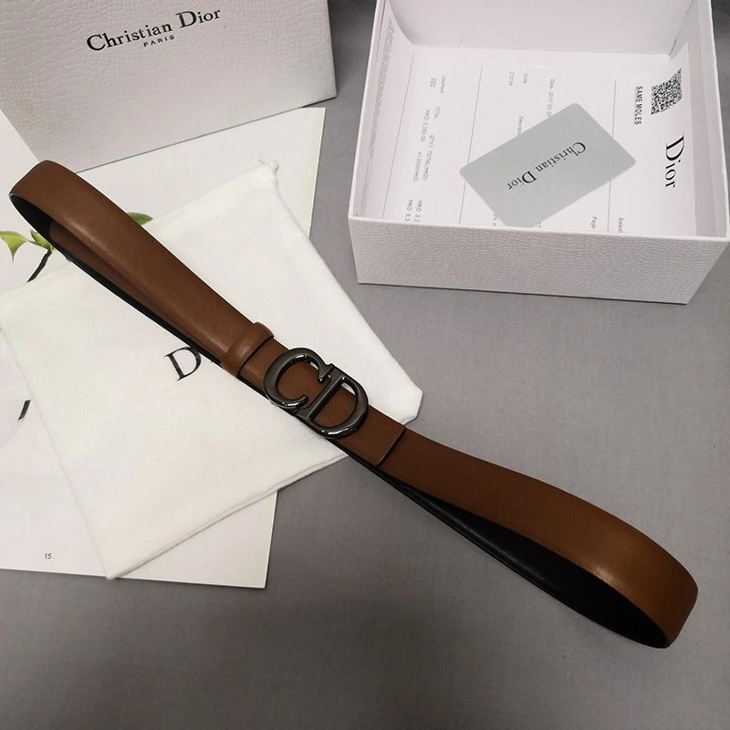 Dior CD Belt Patent Calfskin Brown - Image 3