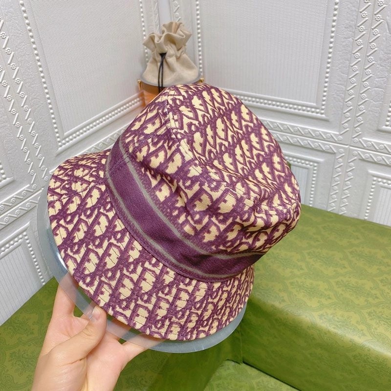 Dior D-Oblique Small Brim Bucket Hat Canvas Purple - Image 3