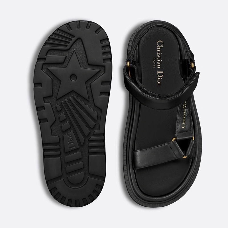 Dior D-Wave Sandals Women Calfskin Black - Image 3