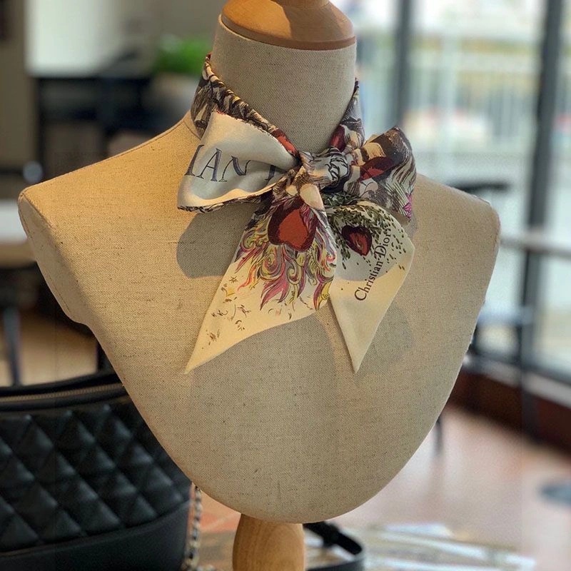 Dior Mitzah Twill Abcdior Heart Motif Silk Beige - Image 5