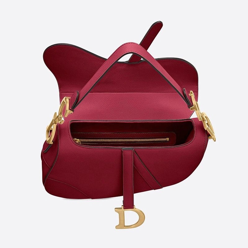 Dior Saddle Bag Grained Calfskin Red - Image 3
