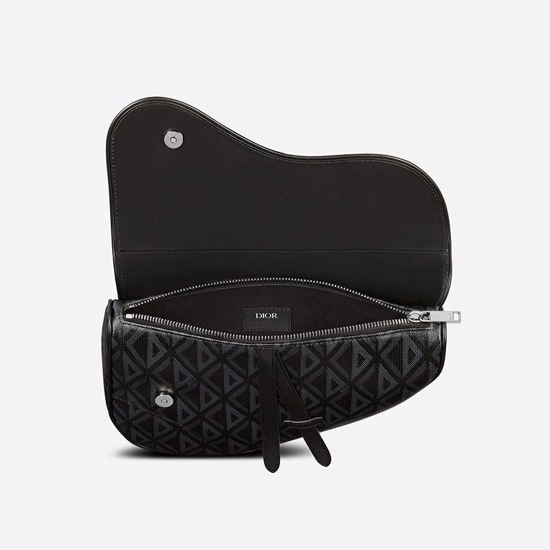 Dior Saddle Crossbody CD Diamond Motif Canvas Black - Image 3