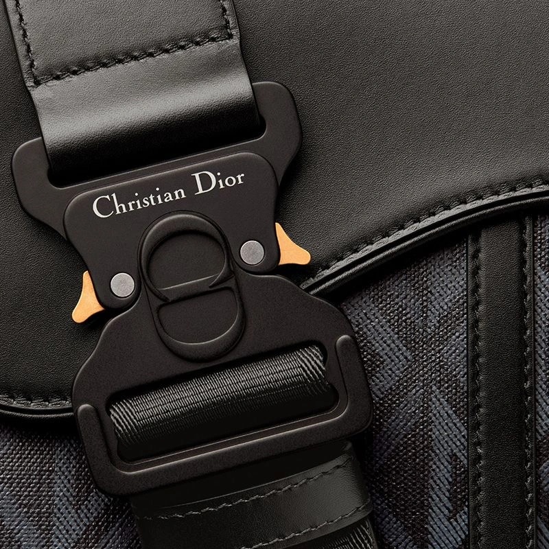 Dior Saddle Crossbody CD Diamond Motif Canvas Black - Image 4