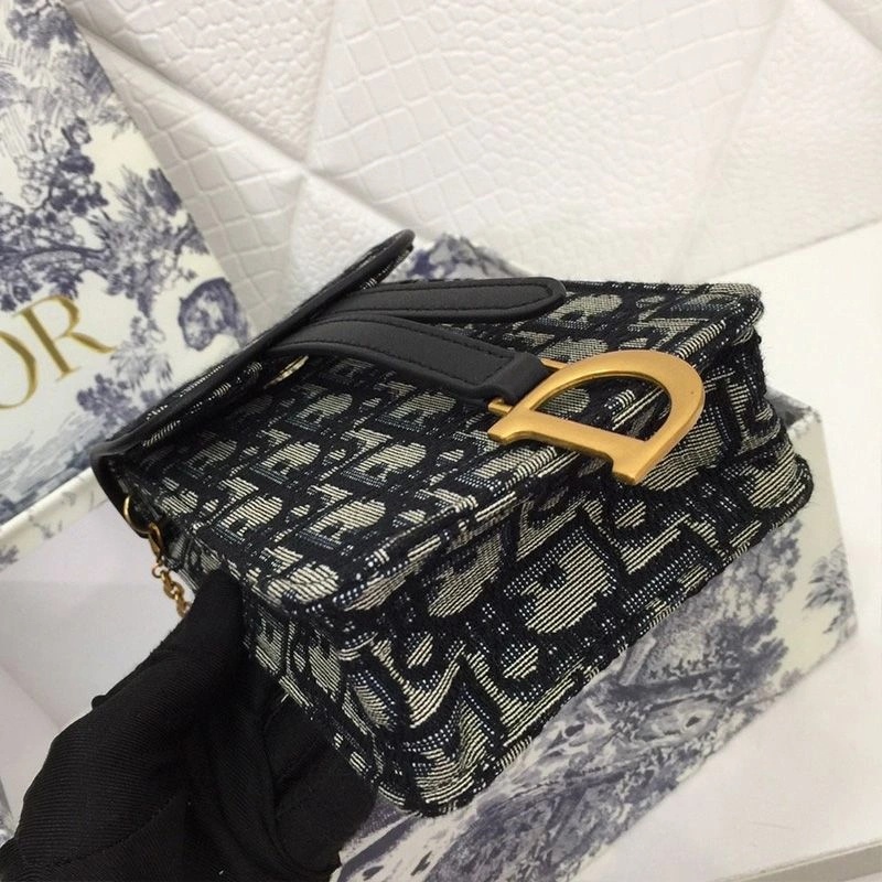 Dior Saddle Vertical Pouch Oblique Motif Canvas Black - Image 3