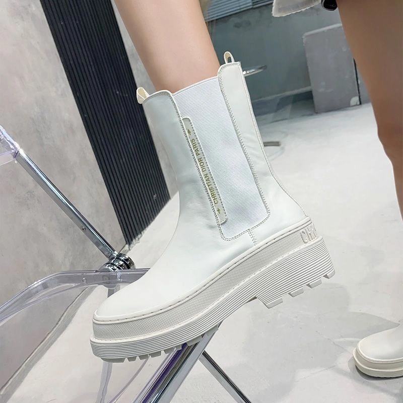 Dior Trial Ankle Boots Women Calfskin White - Image 4