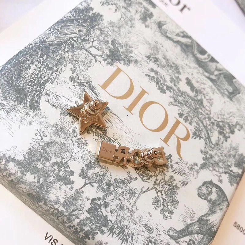 Dior Tribales Star Earrings Metal And White Crystals Gold - Image 3