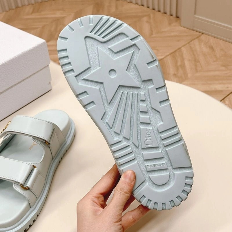 DiorAct Slides Women Calfskin Light Blue - Image 4