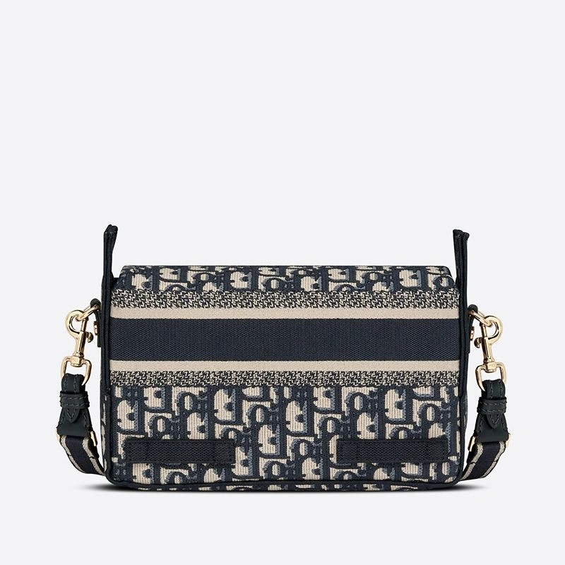 Small Diorcamp Messenger Oblique Motif Canvas Blue - Image 3