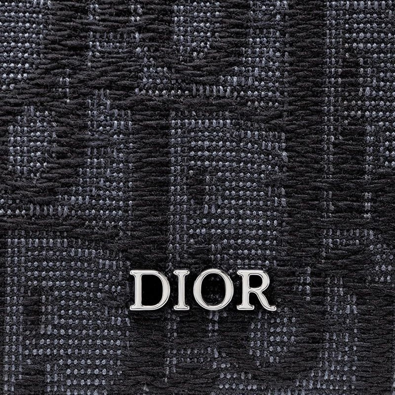 Large Dior Vertical Wallet Oblique Motif Canvas Black - Image 4