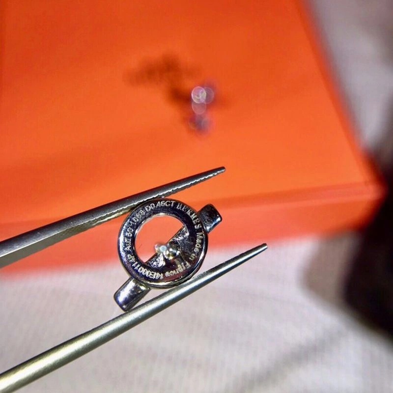 Hermes Echappee Earrings With Crystal In Silver - Image 4