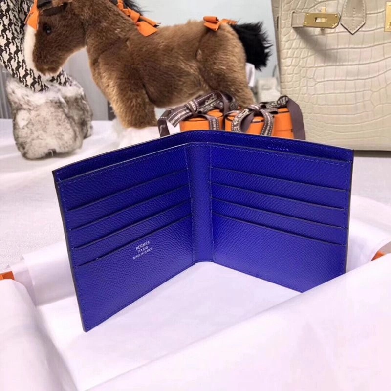 Hermes MC? Copernic Compact Wallet Epsom Calfskin In Blue - Image 3