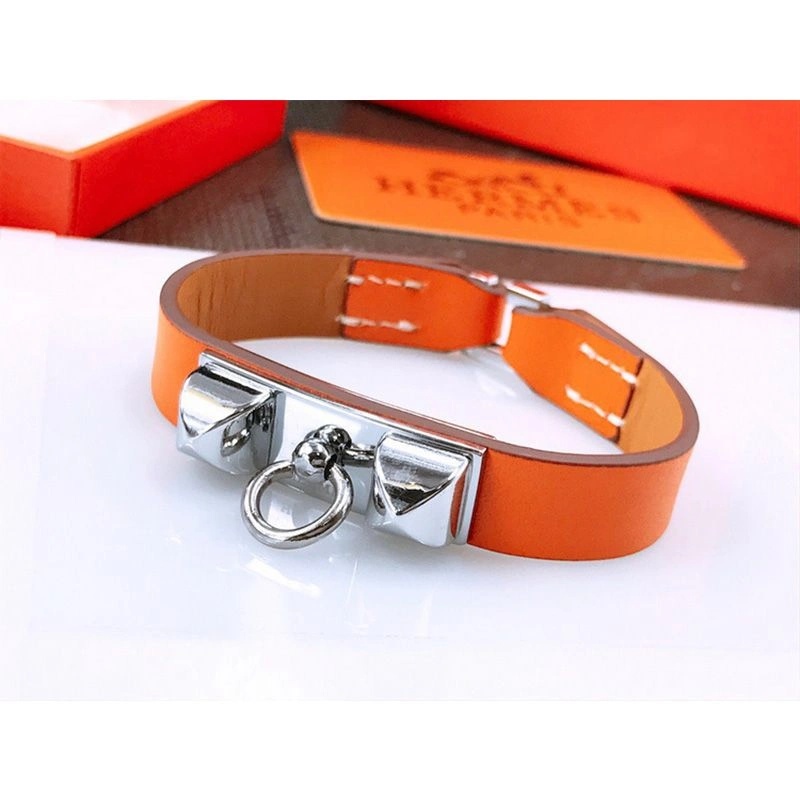 Hermes Micro Rivale Bracelets Swift Calfskin Silver Hardware - Image 5