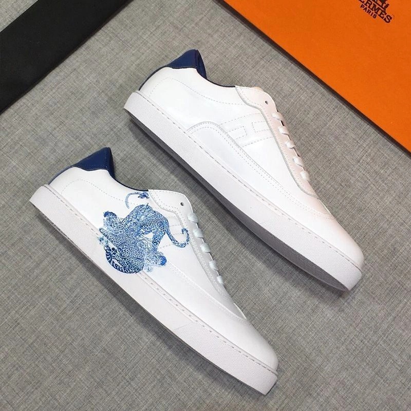 Hermes Quicker Sneakers Men Calfskin In White - Image 3