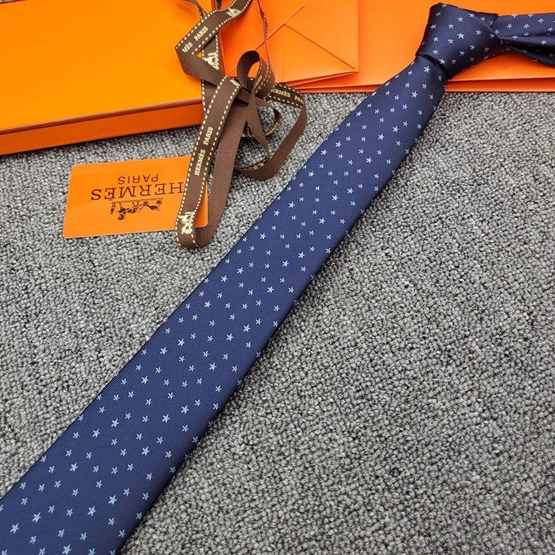 Hermes Tie 7 Pentagram Tie In Blue - Image 6