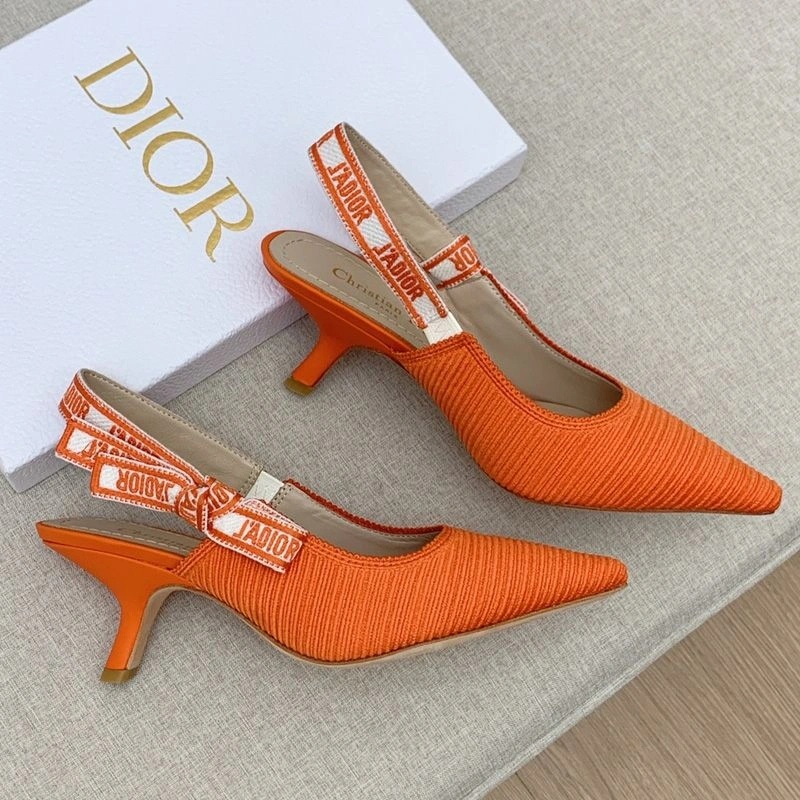 J'Adior Slingback Pumps Women Technical Fabric Orange - Image 4