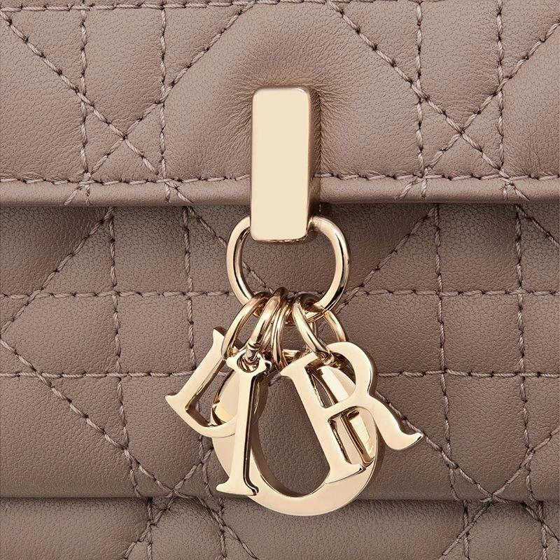 Lady Dior Chain Pouch Cannage Lambskin Khaki - Image 4
