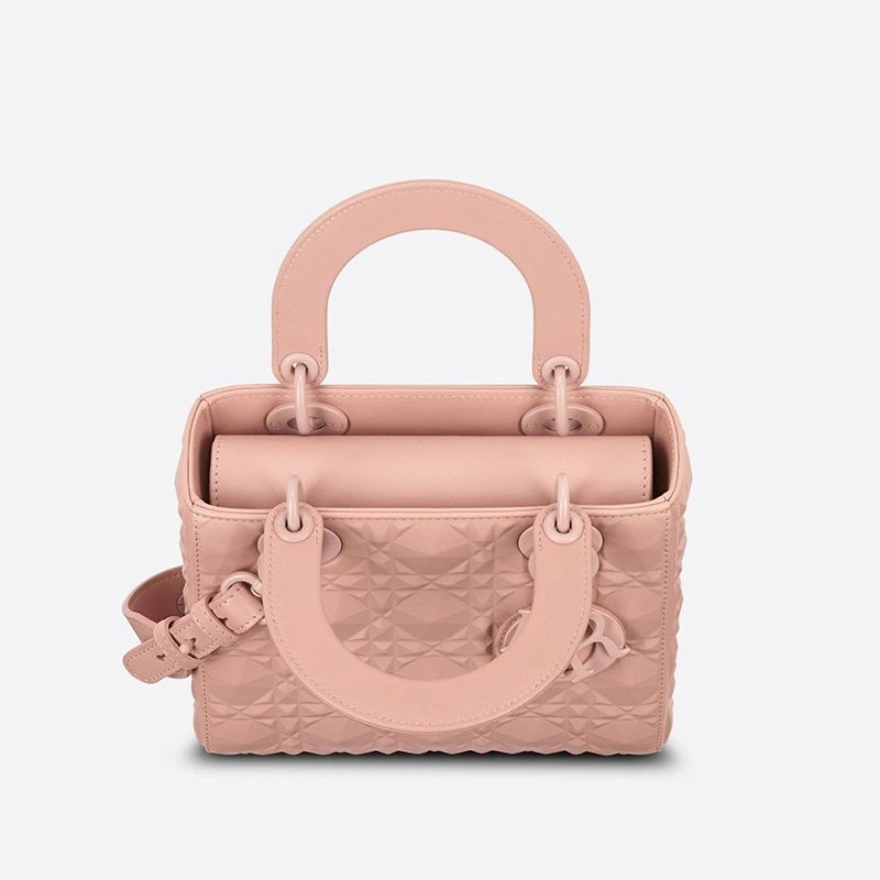 Lady Dior My ABCDior Bag Ultramatte Cannage Calfskin with Diamond Motif Pink - Image 3