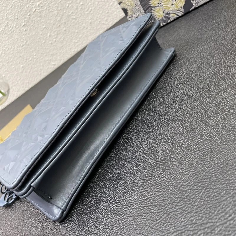 Lady Dior Pouch Ultramatte Cannage Lambskin with Diamond Motif Blue - Image 3