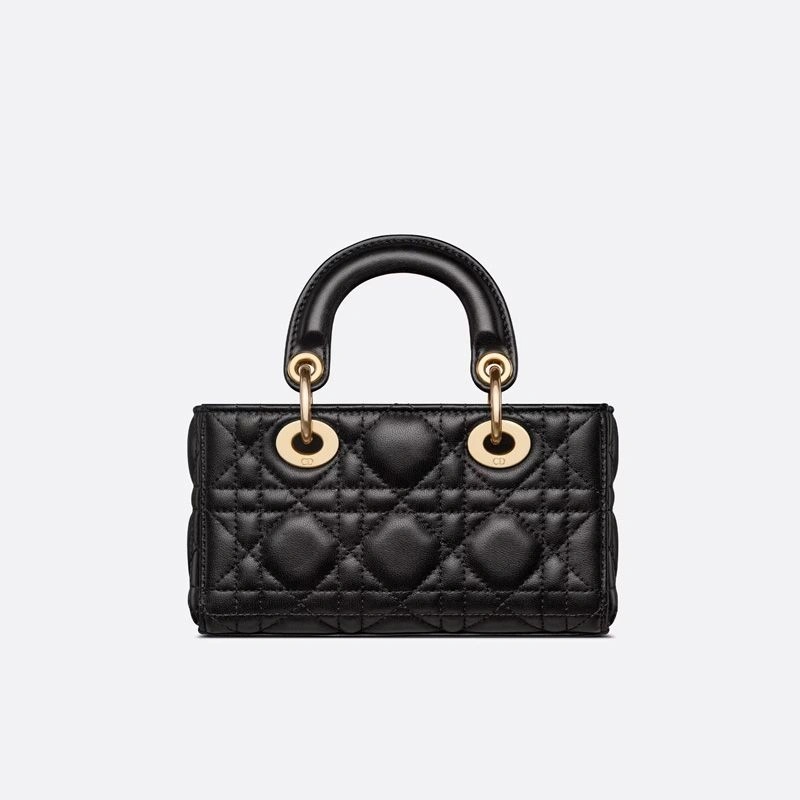 Micro Lady D-Joy Bag Cannage Lambskin Black - Image 3
