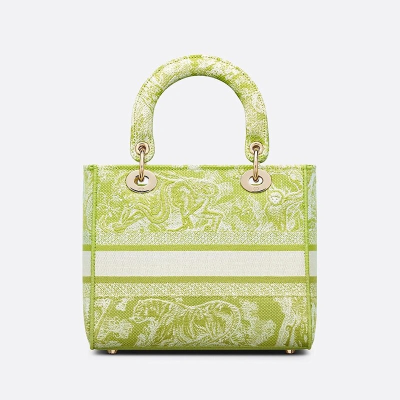 Medium Lady D-lite Bag Toile de Jouy Motif Canvas Lemon - Image 3