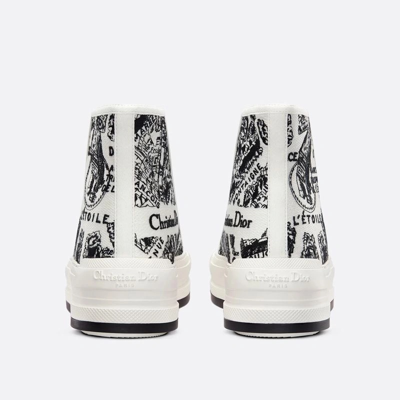 Walk'N'Dior High-Top Platform Sneakers Women Plan de Paris Motif Canvas Black - Image 3