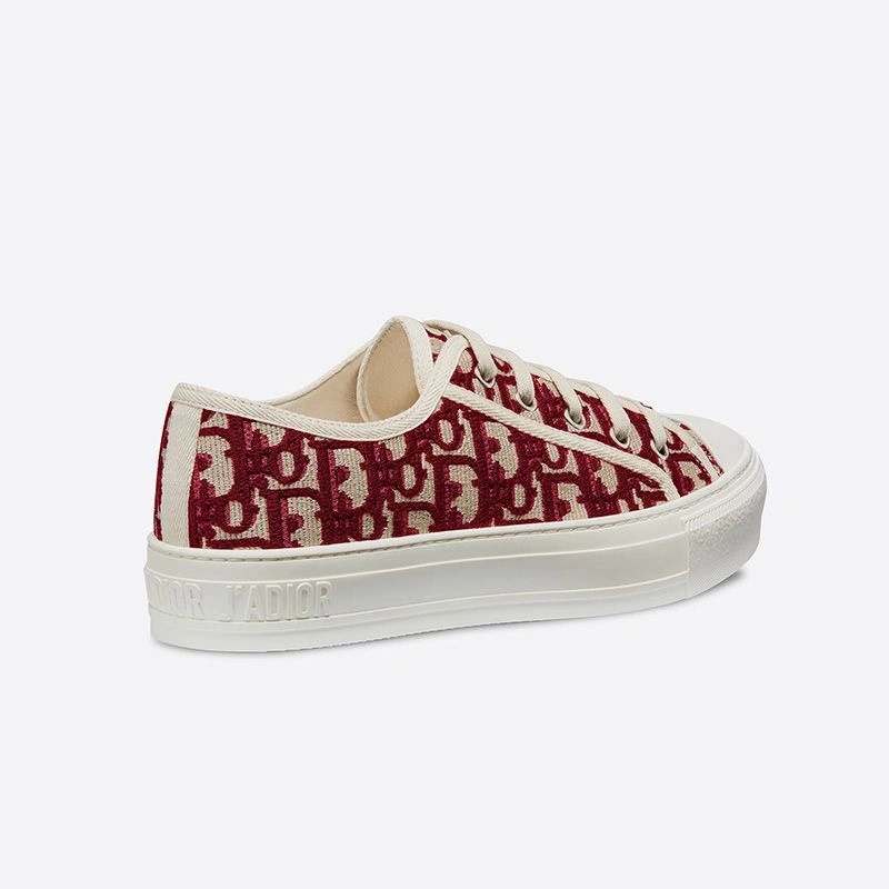 Walk'n'Dior Sneakers Women Oblique Motif Canvas Burgundy - Image 3